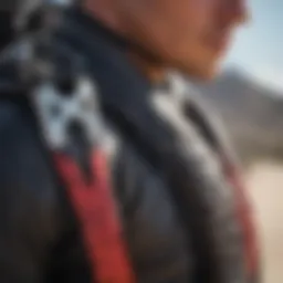Close-up of high-performance air straps designed for kitesurfing.