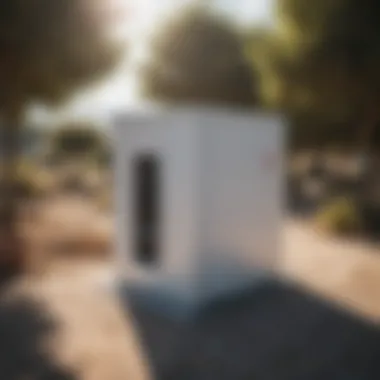 Installation of a battery storage bin in an outdoor renewable energy setup