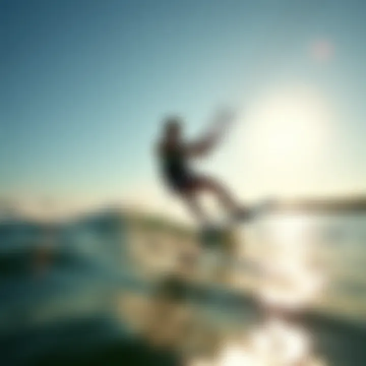 Kitesurfing at Eustis Lake under sunny skies