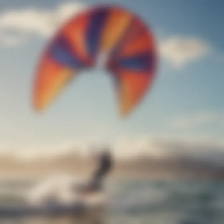 Close-up of the mechanics of a foil kite demonstrating its lift and control features.