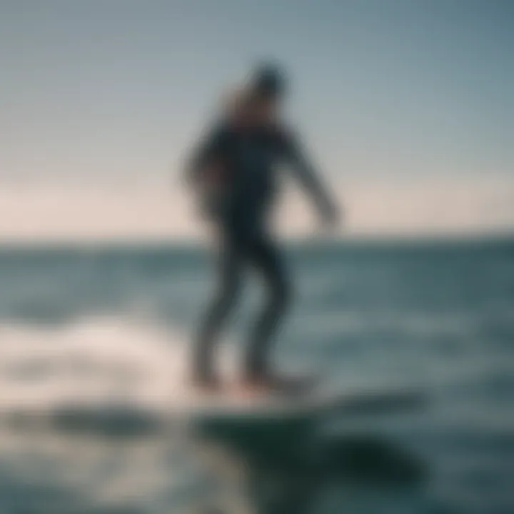 Rider maneuvering a hydrofoil board showcasing advanced techniques