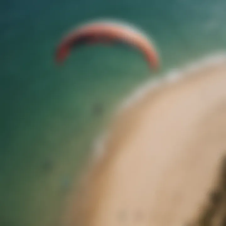 An aerial perspective illustrating the safe distance between multiple kites during a session.