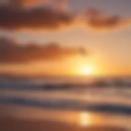 Kitesurfing at a stunning beach during sunset