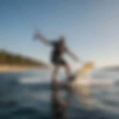 Slingshot wingboard in action on the water, demonstrating its performance during a kitesurfing session