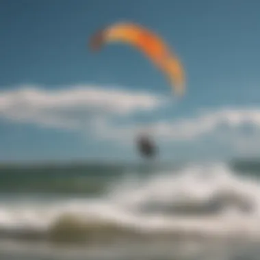 Kitesurfing action on a windy day in Traverse City