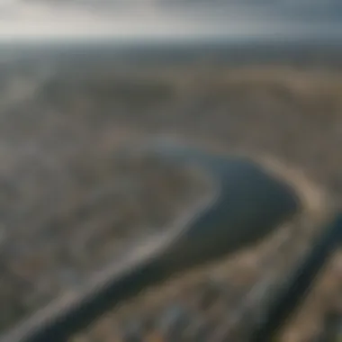 Aerial view of Texas City showcasing diverse landscapes