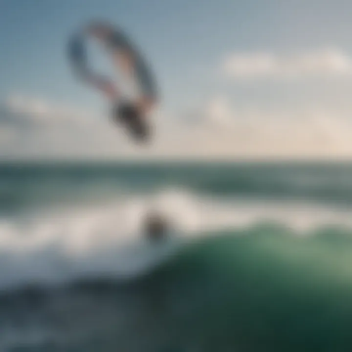 Kitesurfer performing breathtaking aerial tricks