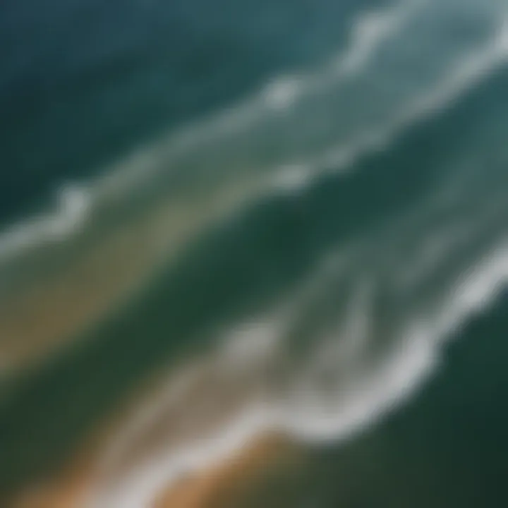 Aerial view of intricate wind patterns over the ocean