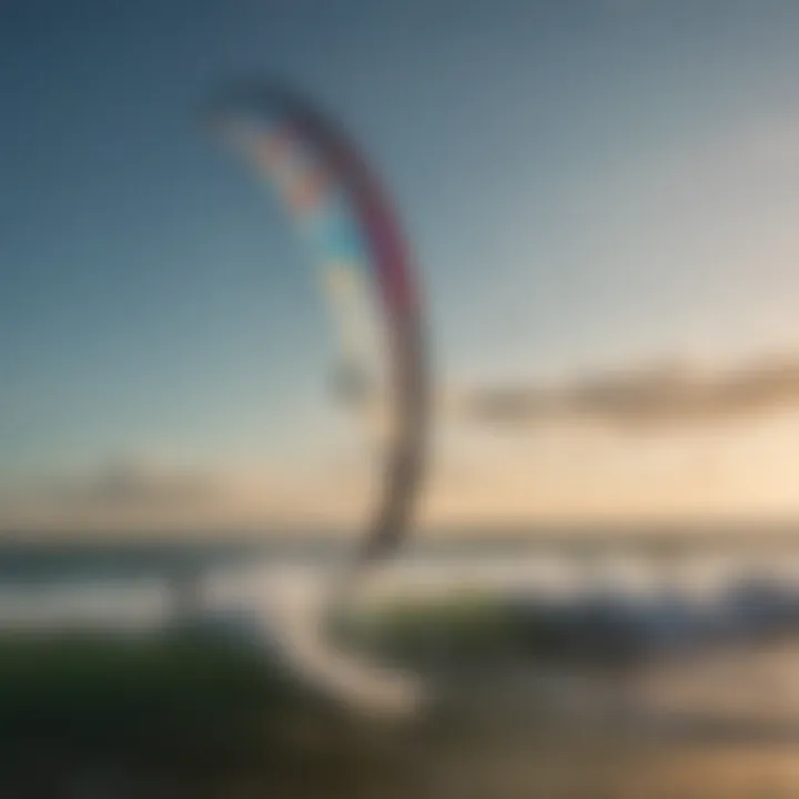 Illustration showcasing the art of harnessing wind dynamics for kitesurfing performance