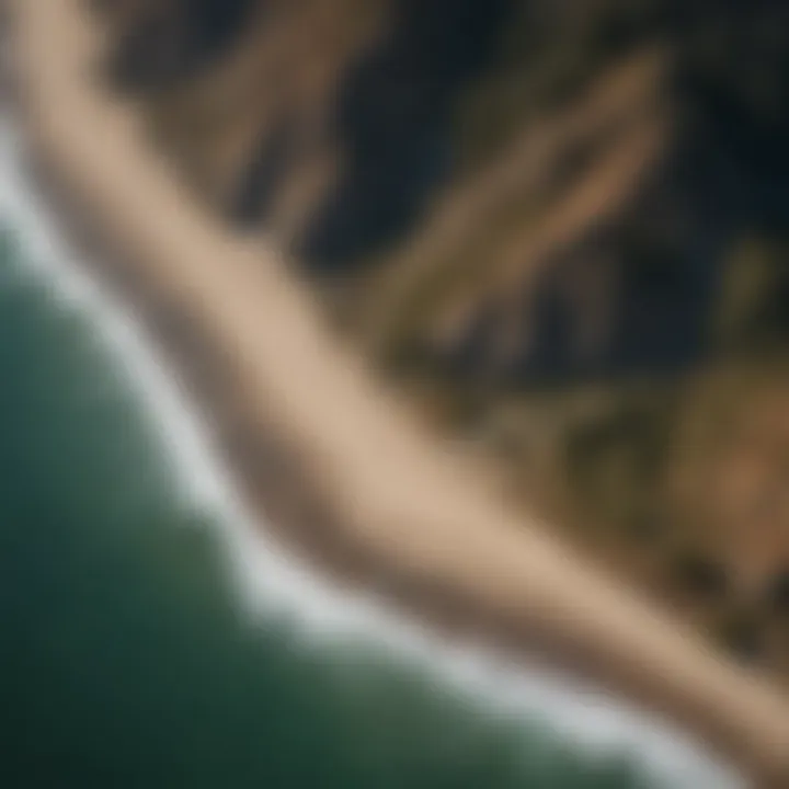 Aerial view of the Bay Area coastline