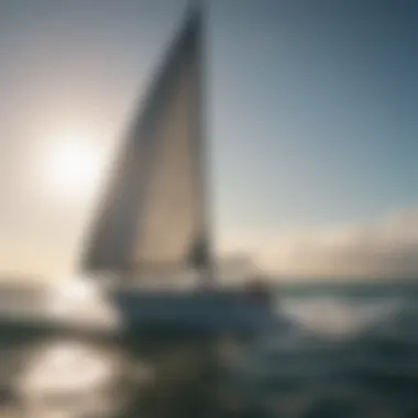 Sailboat drifting gracefully on the ocean