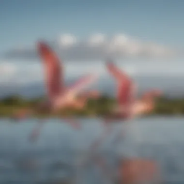 Flamingos in Flight at Langebaan Lagoon