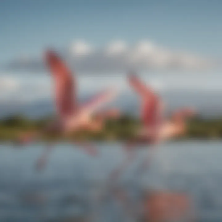 Flamingos in Flight at Langebaan Lagoon