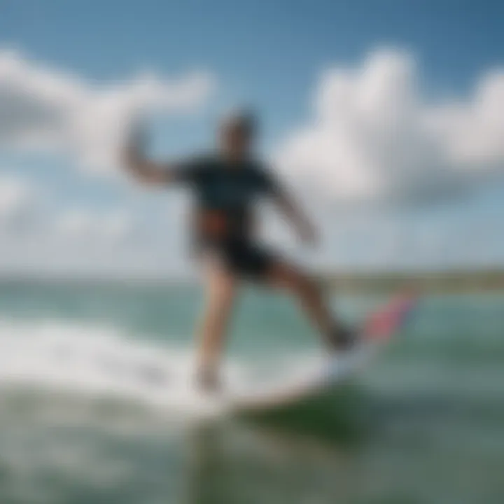 Kiteboarding instructor guiding student through techniques