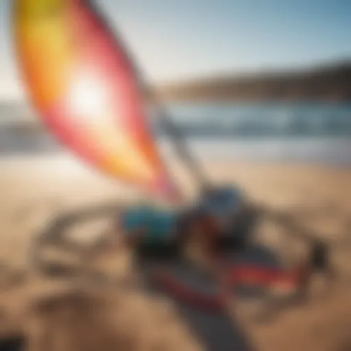 Vibrant Kite Surfing Gear on Beach