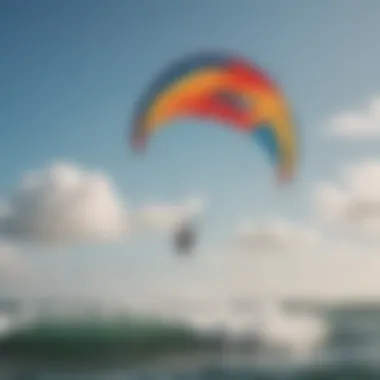 Vibrant and versatile kitesurfing kite in action