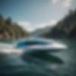 Sleek design of Waydoo Electric Hydrofoil gliding through water