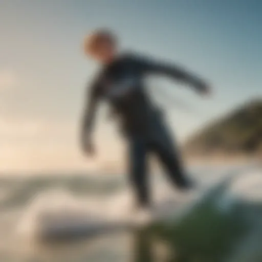 Stylish kitesurfer wearing a wetsuit in sunny conditions