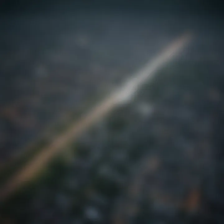 Aerial view of Willmar, MN during a thunderstorm