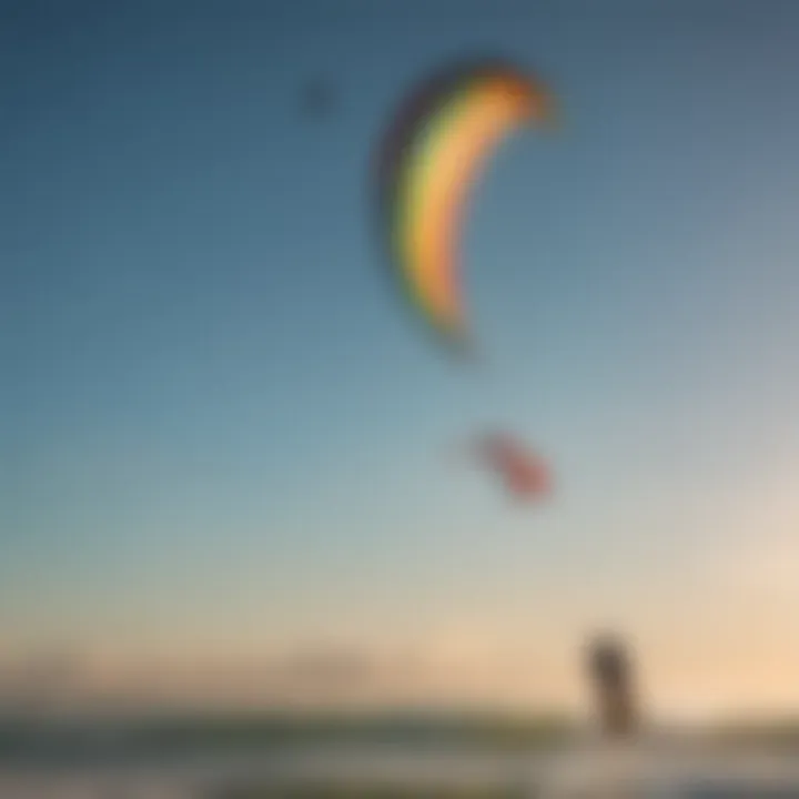 Vibrant kites soaring against a clear sky, showcasing various designs and colors.