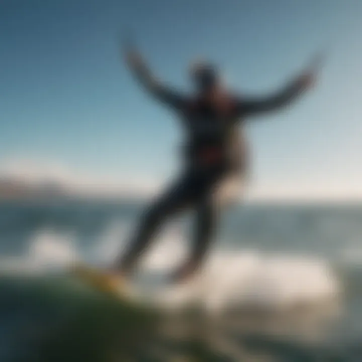 A skilled kitesurfer maneuvering on water, demonstrating the impact of proper gear.